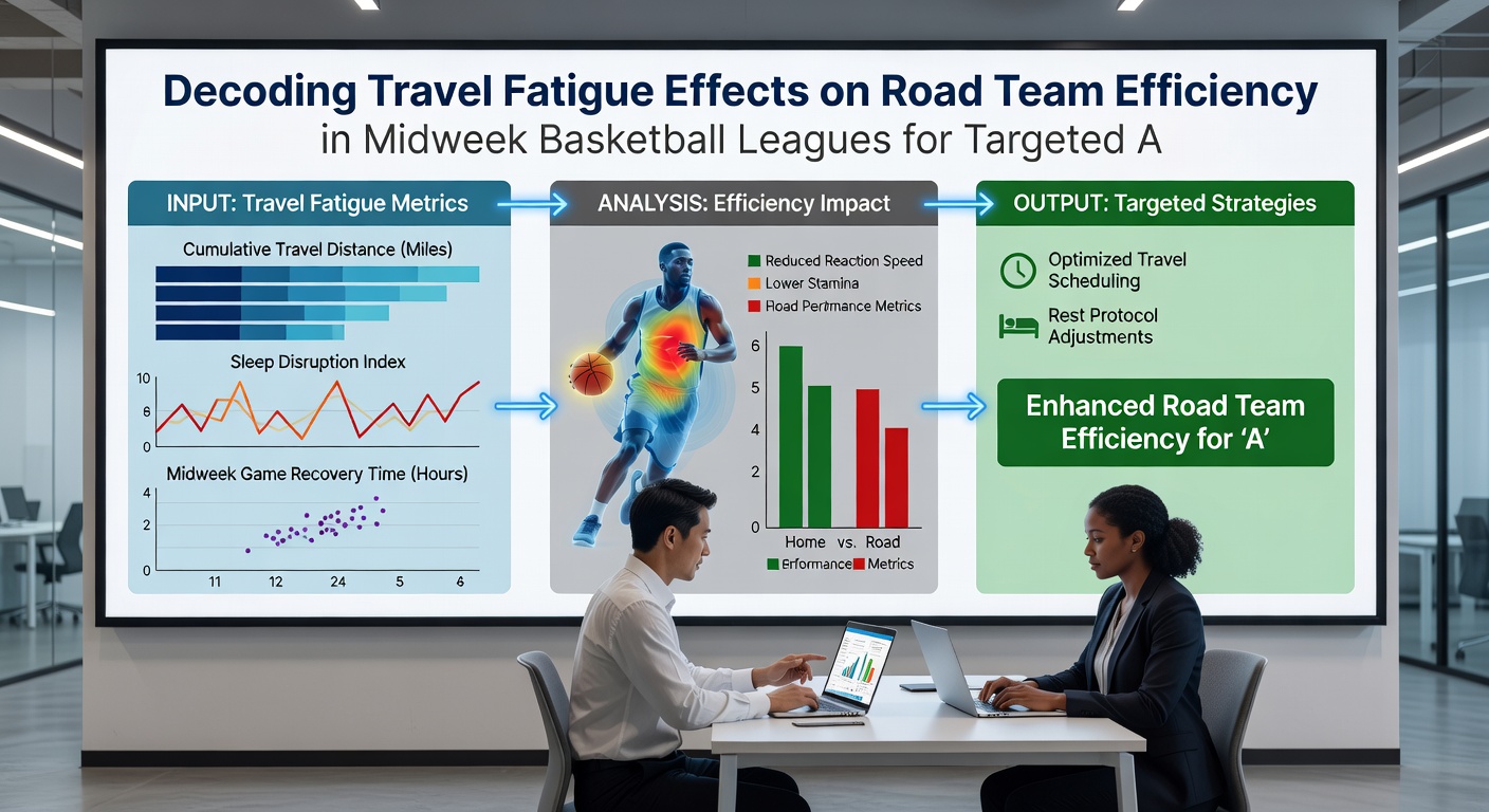 Data visualization showing declining road team efficiency metrics during midweek basketball games