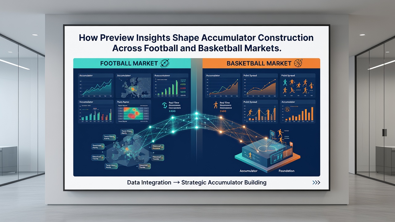 Detailed preview charts comparing football and basketball statistics for accumulator construction