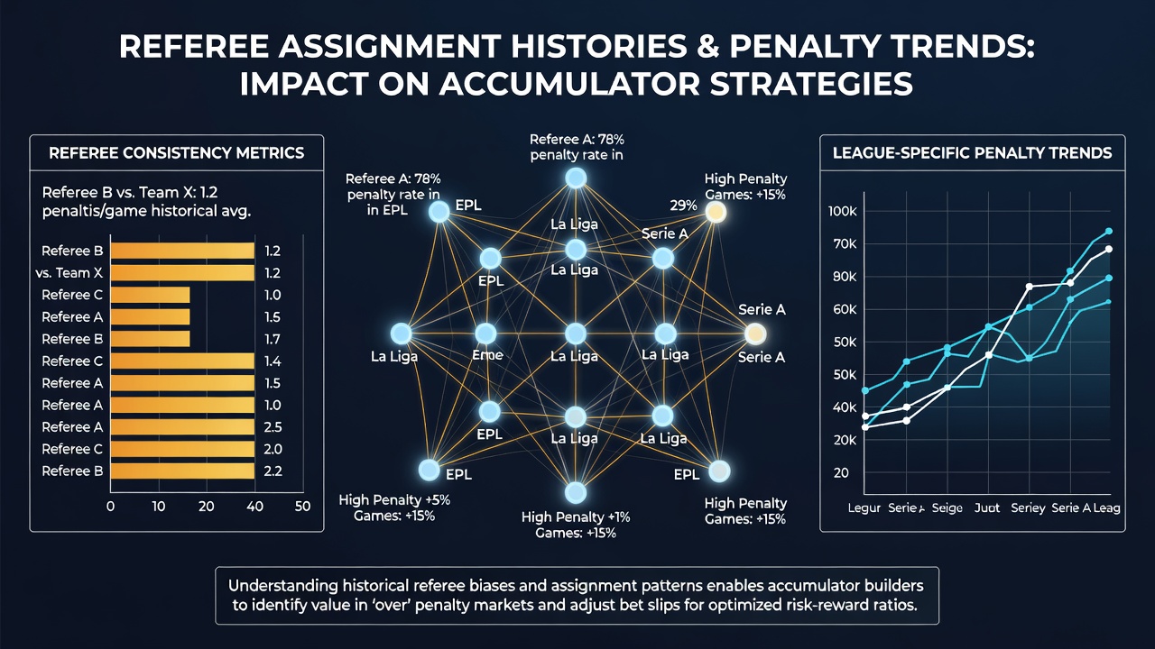 Penalty trend graph from major soccer leagues highlighting referee histories